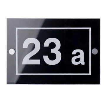 House number plaque - plexi and black dibond - dim. 297x210mm (A4) - SPD044