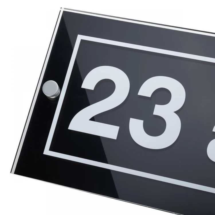House number plaque - plexi and black dibond - dim. 297x210mm (A4) - SPD044