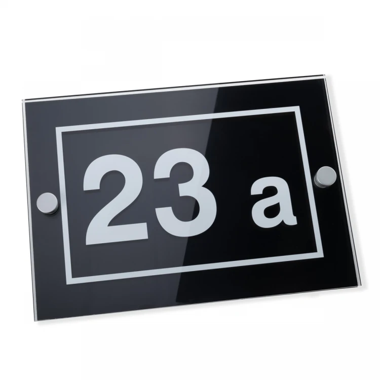 House number plaque - plexi and black dibond - dim. 297x210mm (A4) - SPD044