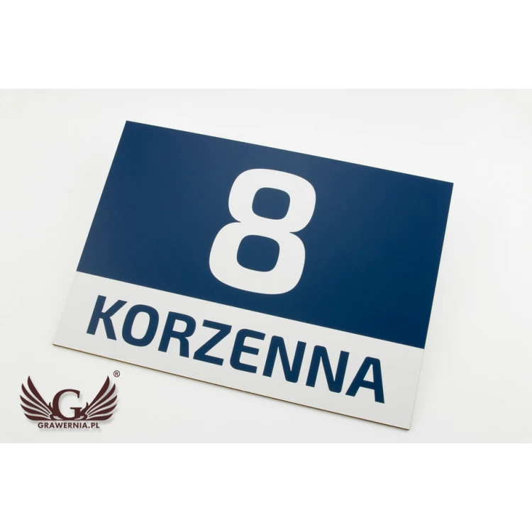 House Number Plaque - size 295x210mm - PVC - UV color print - TAB052