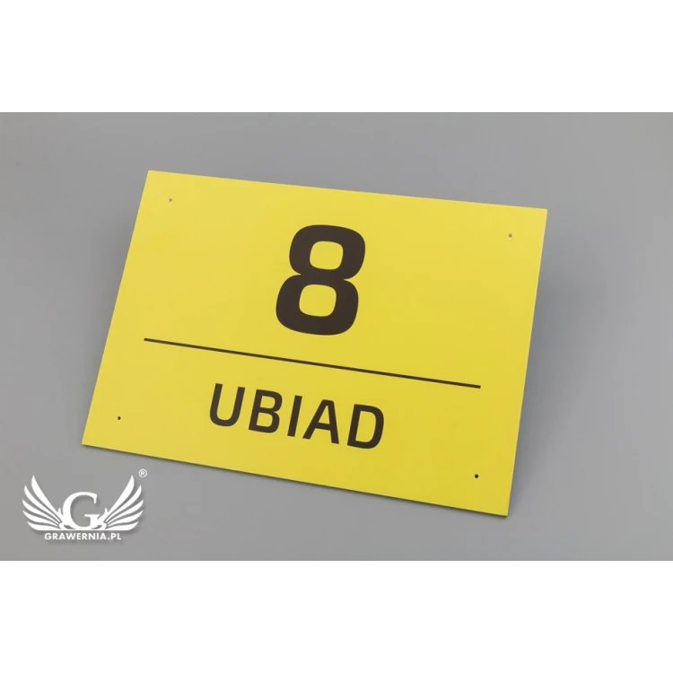 House Number Plaque - size 295x210mm - PVC - UV color print - TAB075