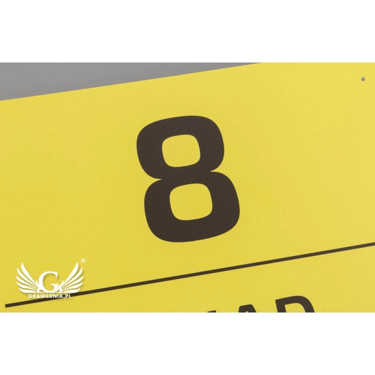 House Number Plaque - size 295x210mm - PVC - UV color print - TAB075