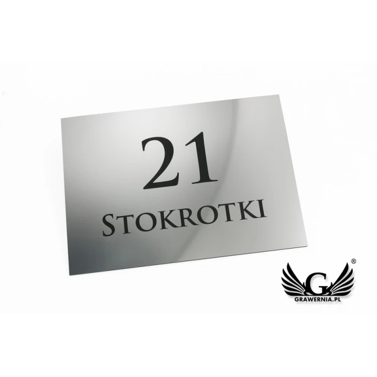 House Number Plaque - size 297x210mm (A4) - silver exterior engraving laminate 3mm - TAB101