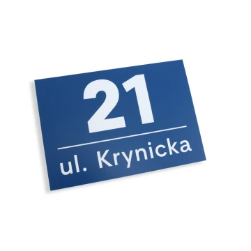 House number plaque - size 210x148mm, thickness 3mm - laser engraved