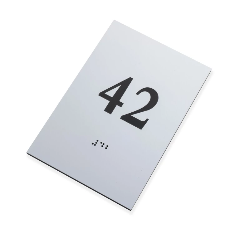 Braille Script Plaque - Silver Engraving Laminate 3mm - Size 100x150mm - TAB551