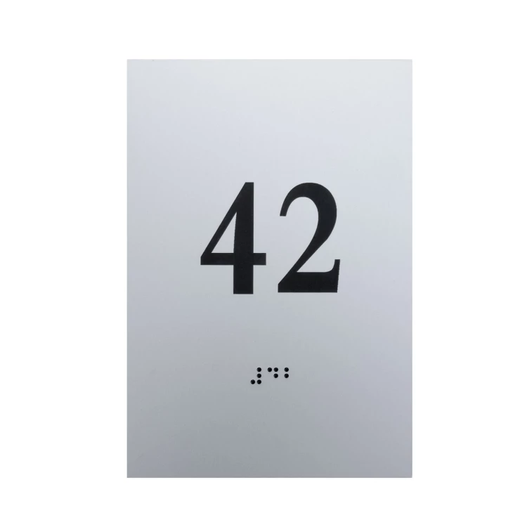 Braille Script Plaque - Silver Engraving Laminate 3mm - Size 100x150mm - TAB551