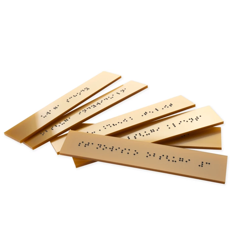 Braille Script Plaque - Golden Acrylic - Size 150x40mm - TAB554