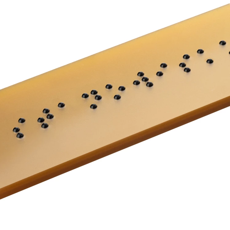 Braille Script Plaque - Golden Acrylic - Size 150x40mm - TAB554