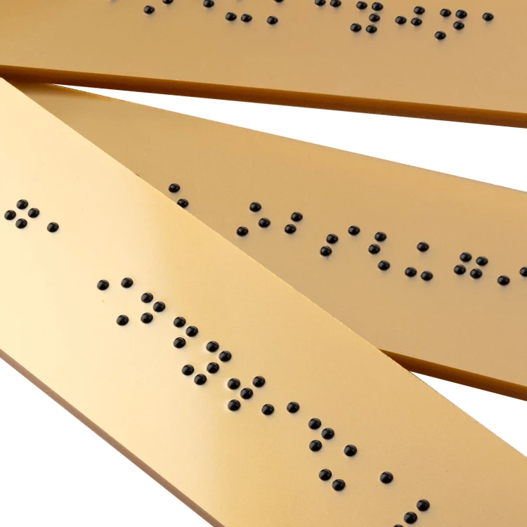 Braille Script Plaque - Golden Acrylic - Size 150x40mm - TAB554