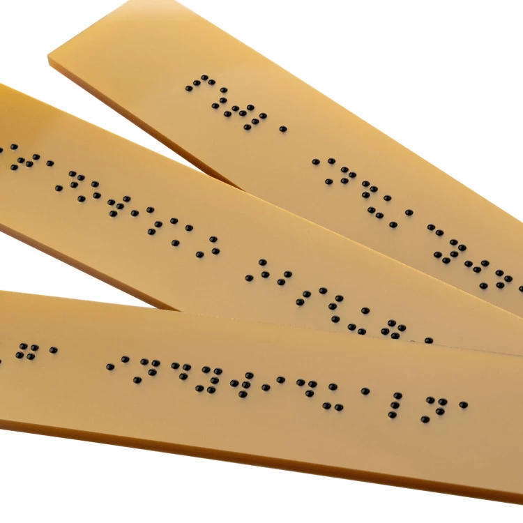 Braille Script Plaque - Golden Acrylic - Size 150x40mm - TAB554