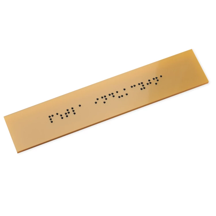 Braille Script Plaque - Golden Acrylic - Size 150x40mm - TAB554