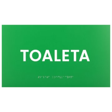 Toilet - Braille plaque - green engraving laminate - size 350x200mm - TAB597