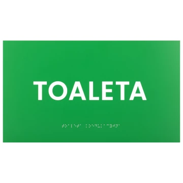 Toilet - Braille plaque - green engraving laminate - size 350x200mm - TAB597