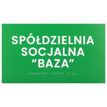 Braille plaque - green engraving laminate - size 350x200mm - TAB600