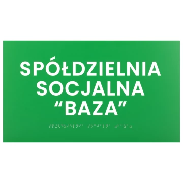 Braille plaque - green engraving laminate - size 350x200mm - TAB600