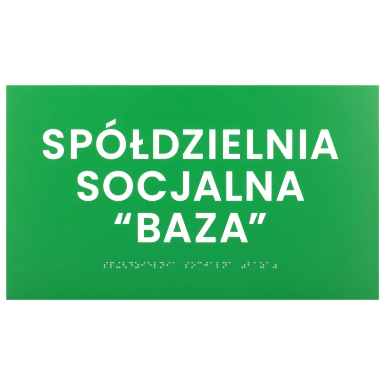 Braille plaque - green engraving laminate - size 350x200mm - TAB600