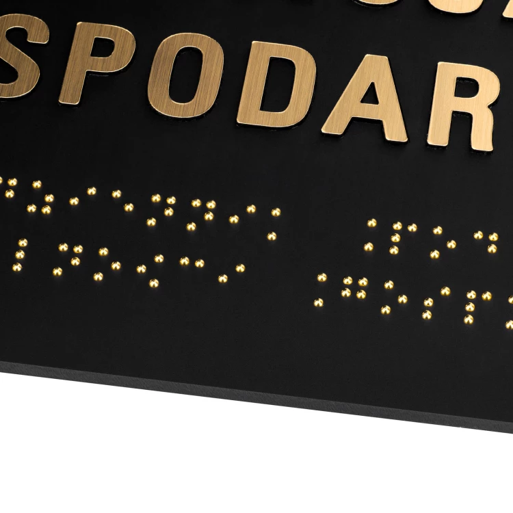 Braille and numbering plaque - dimensions 310x180mm - TAB603