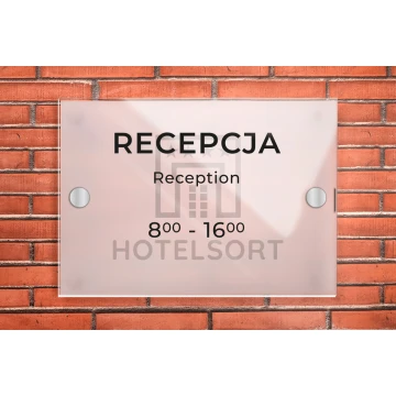 Plexiglass Transparent and Frost Sign - Opening Hours - UV Print - Size 148x210mm (A5) - SZ174