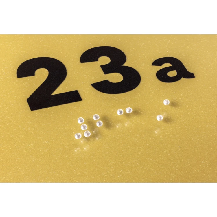 Plexiglass plaque with any numbering and Braille script - size 100x75mm - TAB272