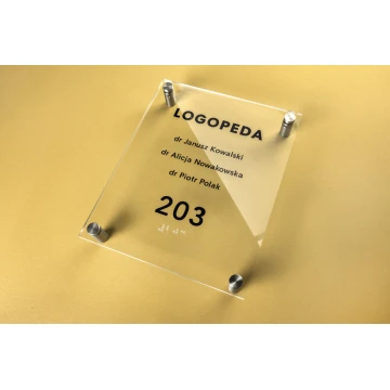 Plexiglass Plaque with Numbering and Braille Lettering - size 160x200mm - TAB274