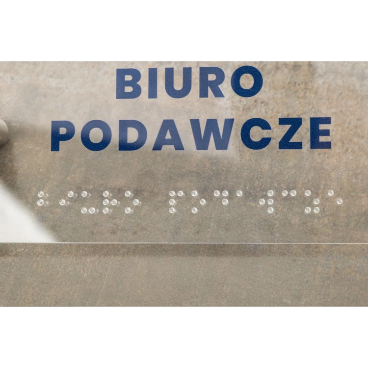 Plexiglass plaque with numbering and Braille lettering - size 160x75mm - TAB427