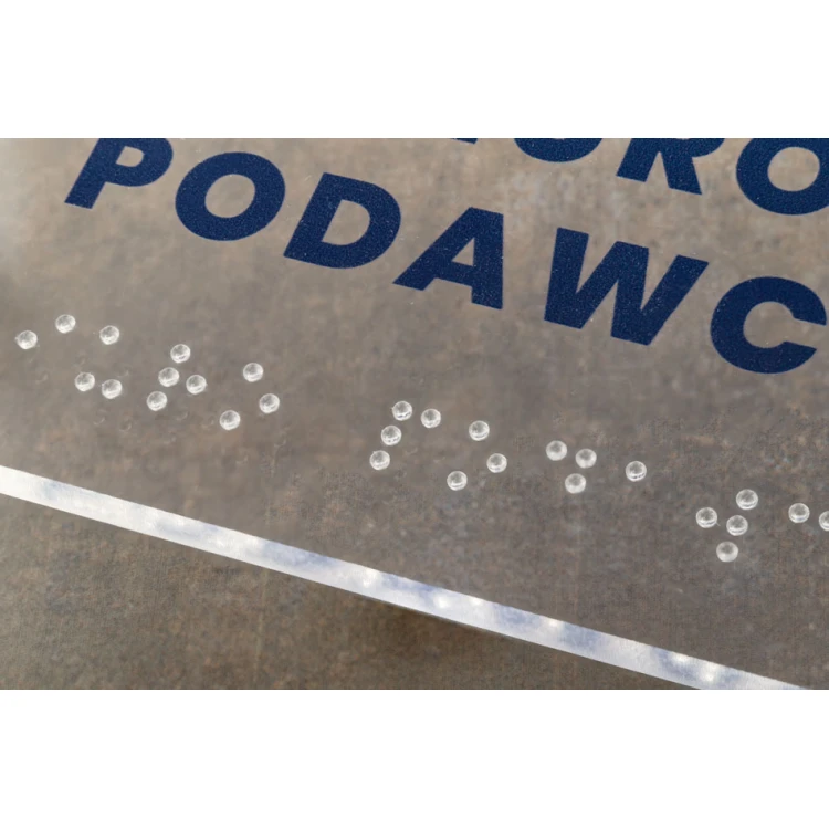Plexiglass plaque with numbering and Braille lettering - size 160x75mm - TAB427