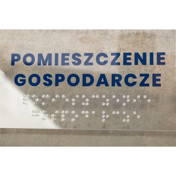 Plexiglass plaque with numbering and Braille lettering - size 160x75mm - TAB428