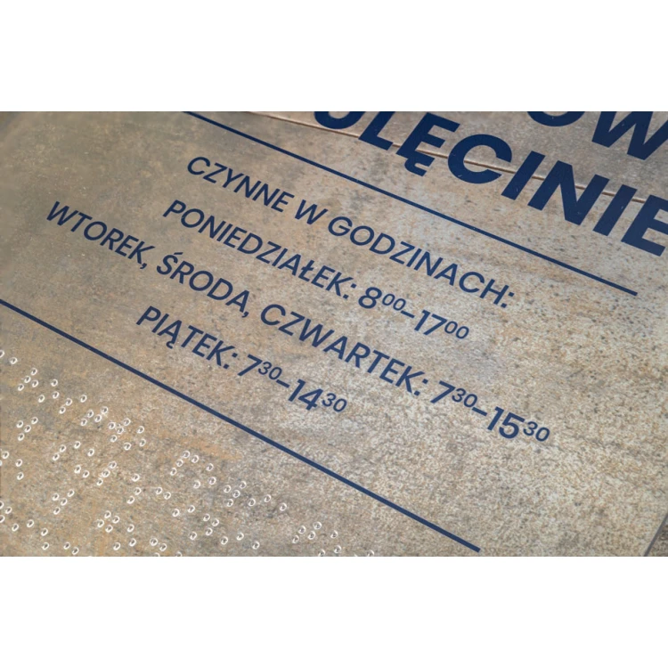 Plexiglass Plaque with Custom Text and Braille Script - size 210x297mm (A4) - TAB430