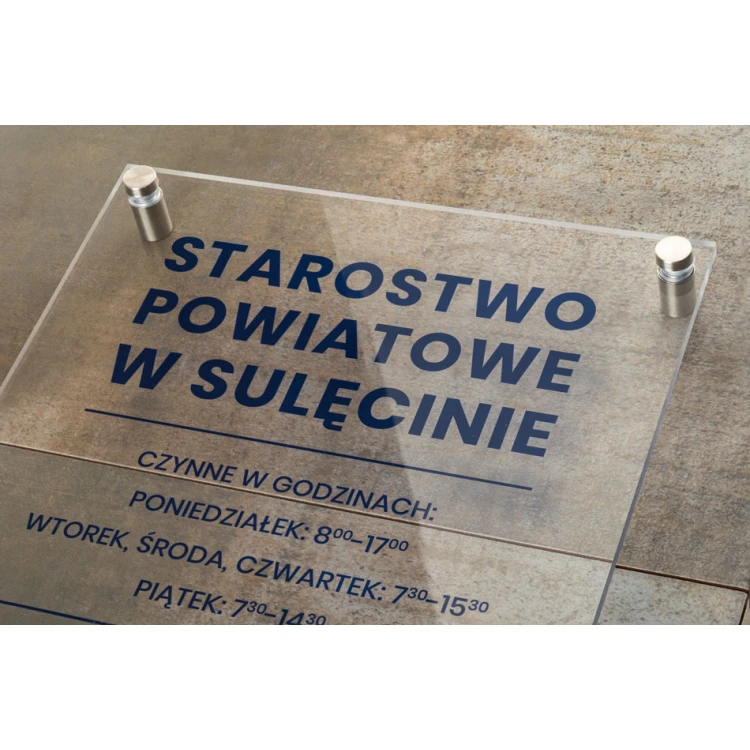 Plexiglass Plaque with Custom Text and Braille Script - size 210x297mm (A4) - TAB430
