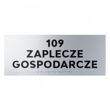 Plaque with raised letters and Braille script - silver laminate - size 500x200mm - TAB500