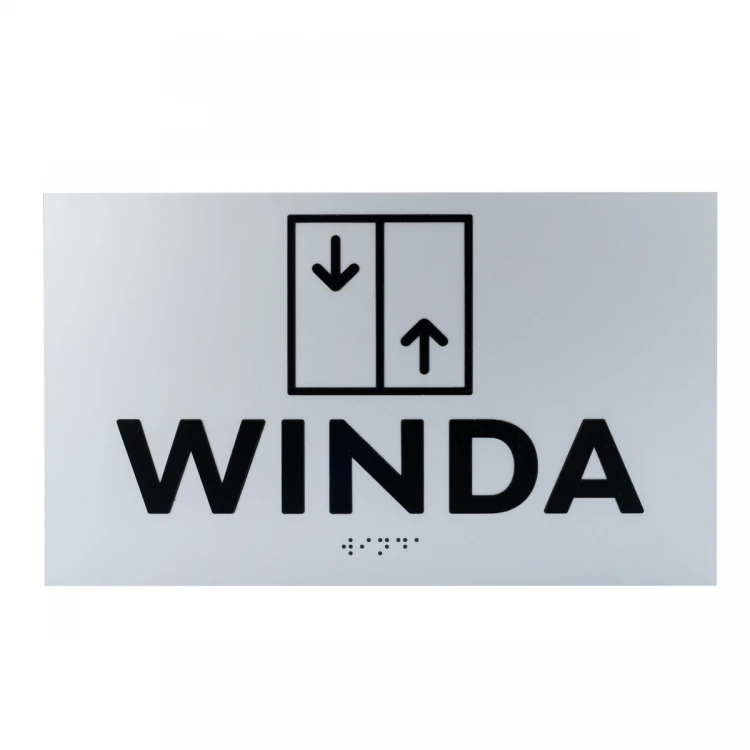 Plaque with raised letters and Braille script - Elevator - silver laminate - dim. 250x150mm - TAB501