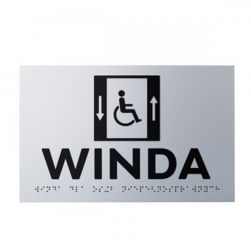 Plaque with raised letters and Braille script - Elevator for the disabled - silver laminate - dim. 250x160mm - TAB502