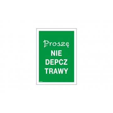 No Walking on the Grass Sign - size 250x350mm - PVC - UV color print - TAB144