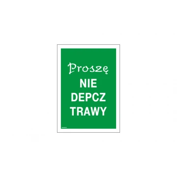 No Walking on the Grass Sign - size 250x350mm - PVC - UV color print - TAB144