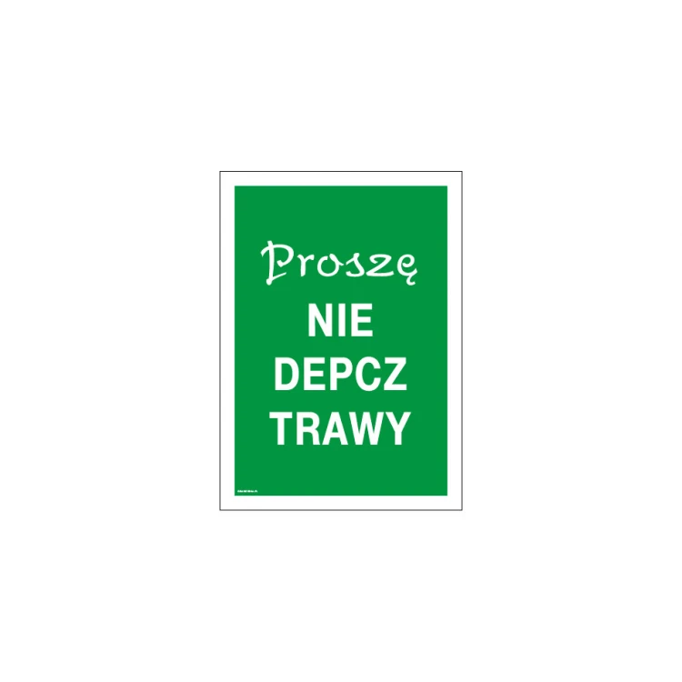 No Walking on the Grass Sign - size 250x350mm - PVC - UV color print - TAB144
