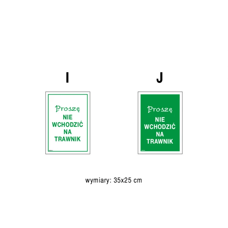 No Walking on the Grass Sign - size 250x350mm - PVC - UV color print - TAB144