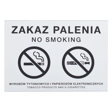 White No Smoking Sign - Laser Engraving - Size 160x110mm - Z014