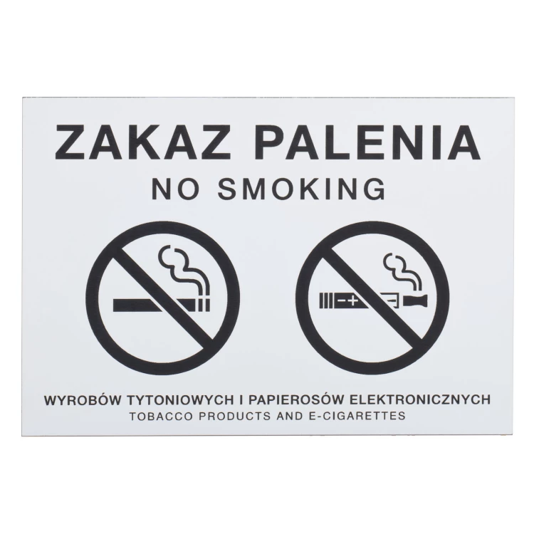 White No Smoking Sign - Laser Engraving - Size 160x110mm - Z014