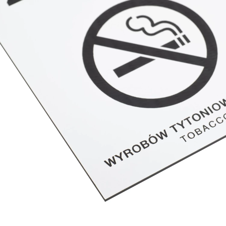 White No Smoking Sign - Laser Engraving - Size 160x110mm - Z014