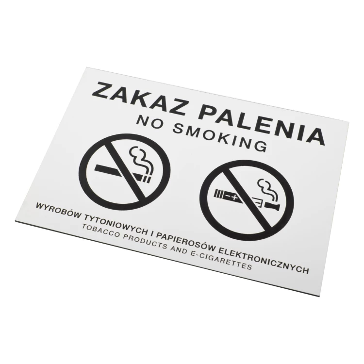 White No Smoking Sign - Laser Engraving - Size 160x110mm - Z014