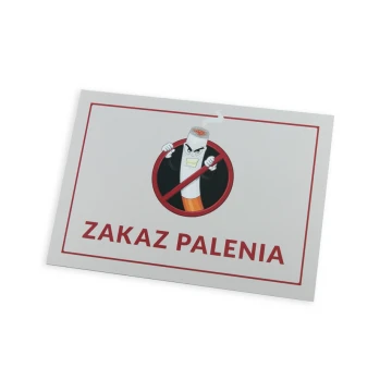 Plaque - no smoking - size 210x148mm (A5) - DIBOND MAT 3mm - UV print