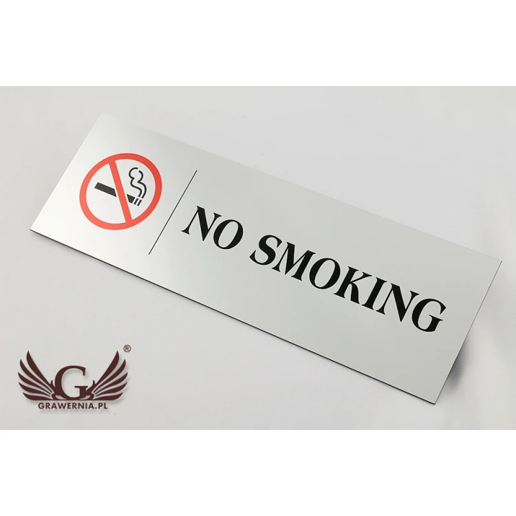 Plaque - no smoking - size 300x100mm - UV color print