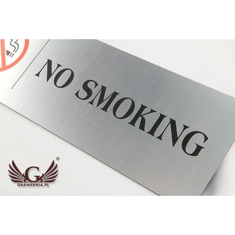 Plaque - no smoking - size 300x100mm - UV color print