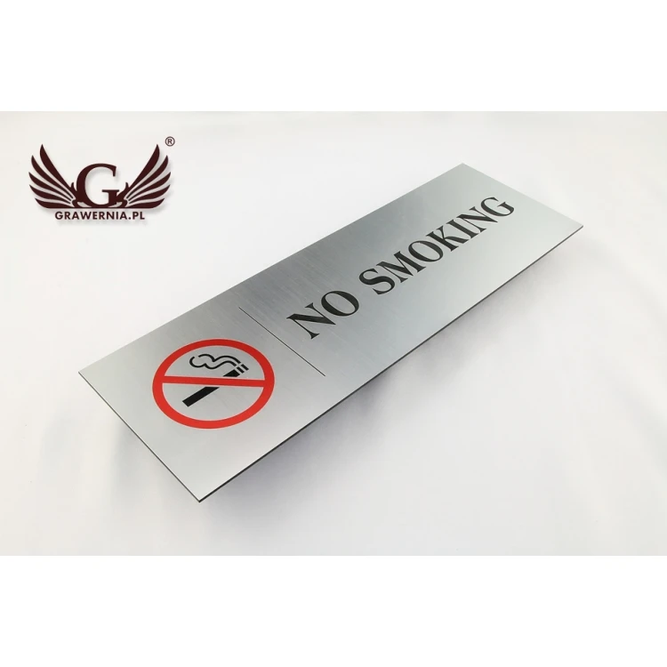 Plaque - no smoking - size 300x100mm - UV color print