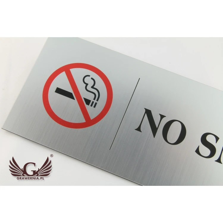 Plaque - no smoking - size 300x100mm - UV color print