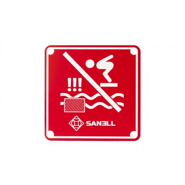 Engraved sign 'No diving allowed' - size 150x150mm - red laminate 3mm - TAB255