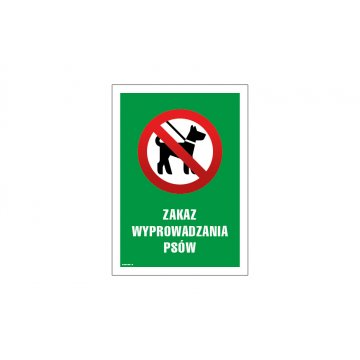 Warning sign prohibiting dog walking - size 250x350mm - PVC - UV color print - TAB152