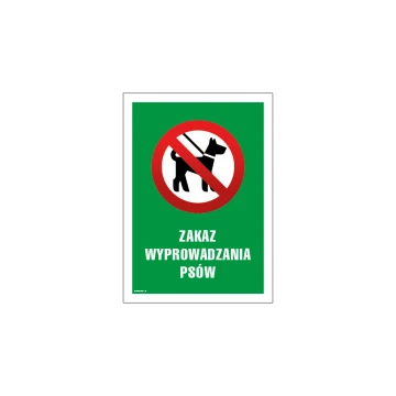Warning sign prohibiting dog walking - size 250x350mm - PVC - UV color print - TAB152