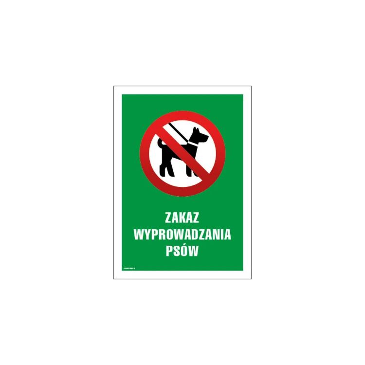 Warning sign prohibiting dog walking - size 250x350mm - PVC - UV color print - TAB152
