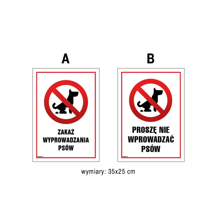 Warning sign prohibiting dog walking - size 250x350mm - PVC - UV color print - TAB152